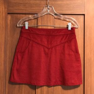 Red mini skirt